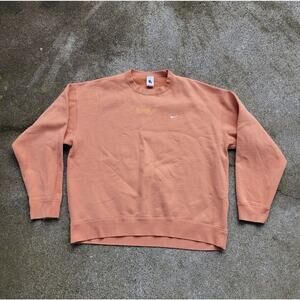 Nike Vintage Y2K Side Swoosh Pullover Crewneck Sweatshirt Size XL Orange